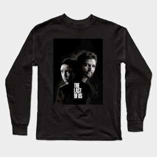 The Last of us Pedro Pascal and Bella Ramsey Pixelated Print Long Sleeve T-Shirt